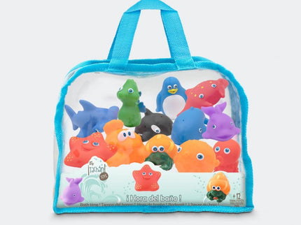 BOLSA FIGURAS DE BAÑO ANIMALES MARINOS X12 TACHAN