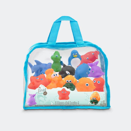 BOLSA FIGURAS DE BAÑO ANIMALES MARINOS X12 TACHAN