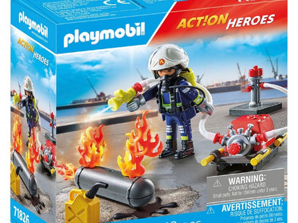 BOMBERO CON BOMBA DE AGUA ACTION HEROES 71826 PLAYMOBIL