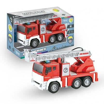 CAMION DE BOMBEROS LUZ Y SONIDO HEROES DE CIUDAD 1:12