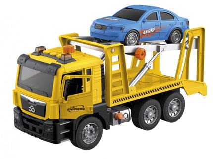 CAMION GRUA REMOLQUE CON COCHE LUZ Y SONIDO ESC 1:10 T01077