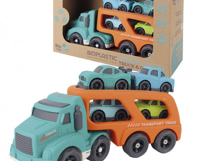 CAMION PORTA COCHES + 5 COCHES ECO BIO T01045