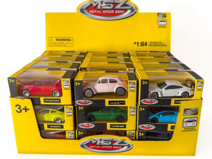 COCHE ESCALA 1:64 SURTIDO. DISPLAY 36 COCHES 12 MODELOS