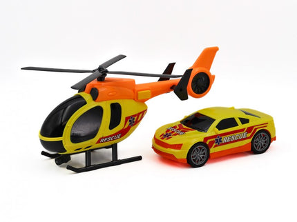 HELICOPTERO + COCHE RESCATE LUZ-SONIDO HEROES DE CIUDAD 1: