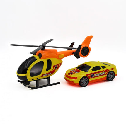 HELICOPTERO + COCHE RESCATE LUZ-SONIDO HEROES DE CIUDAD 1: