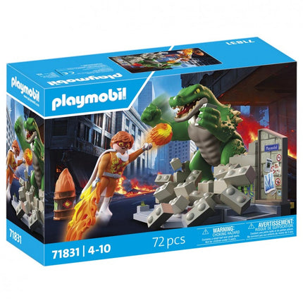 HÉROE BATALLA CONTRA EL LAGARTO GIGANTE 71831 PLAYMOBIL