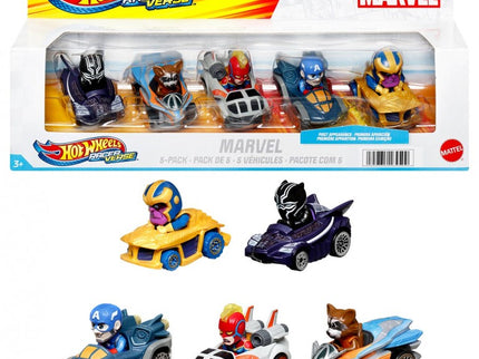 HOT WHEELS PACK 5 COCHES MARVEL RACERVERSE HPN40 MATTEL