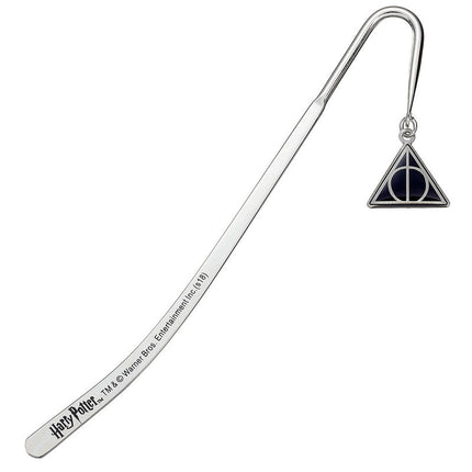 Harry Potter Punto de libro Deathly Hallows (bañado en plata)