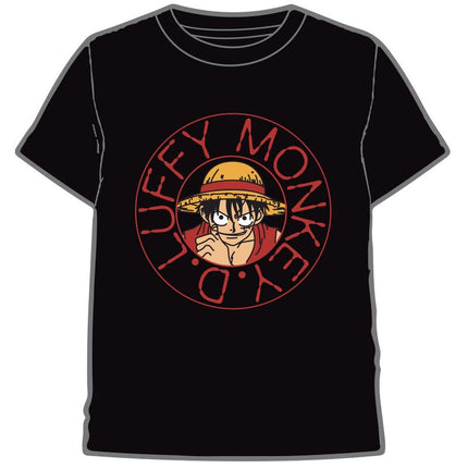 One Piece Camiseta Monkey D. Luffy Negro Talla L