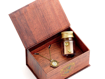 Harry Potter: Hermoine Potions Time Turner Collar y Pendientes Set de regalo (Dorado)