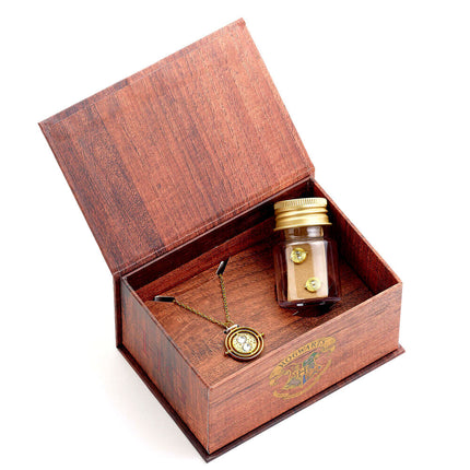 Harry Potter: Hermoine Potions Time Turner Collar y Pendientes Set de regalo (Dorado)