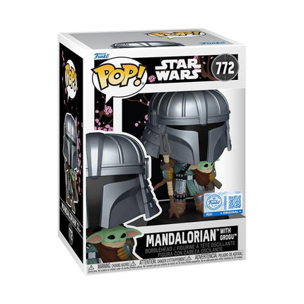 Star Wars Figura POP! Vinyl Cabezón Mandalorian with Grogu (Impressions) Exclusive 9 cm