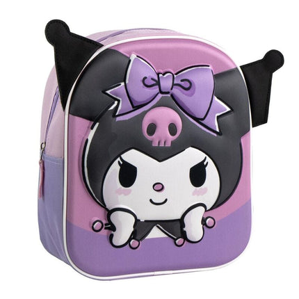 Mochila 3D Kuromi Hello Kitty 28cm