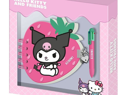 Diario + Boligrafo Fresa Kuromi Hello Kitty