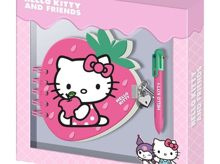 Diario + Boligrafo Fresa Hello Kitty and Friends