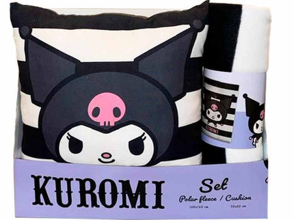 Set manta polar + cojin Kuromi Hello Kitty