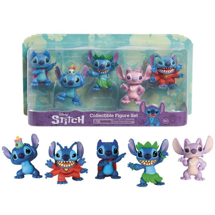 Lilo & Stitch Pack de 5 Minifiguras Stitch Collectible Figure Set 7 cm
