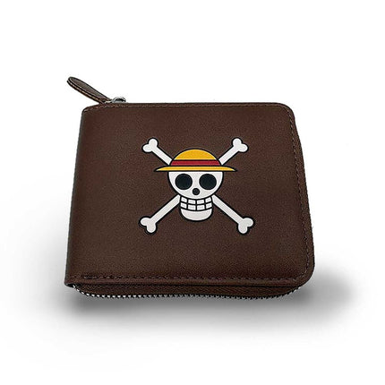 One Piece Cartera Man Zip Skull