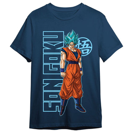 Dragon Ball Super Camiseta Goku Super Saiyan Blue Azul Vaquero Talla XL