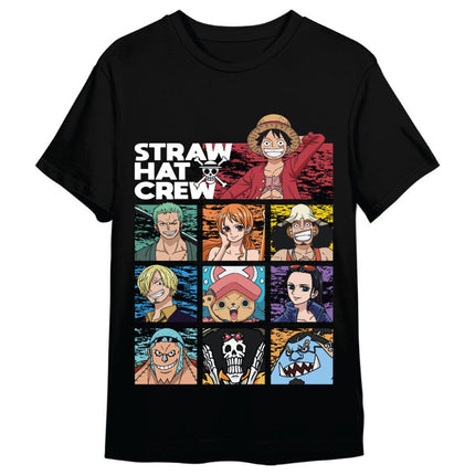 One Piece Camiseta Straw Hat Crew Negro Talla S