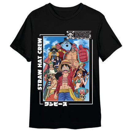 One Piece Camiseta Straw Hat Crew Negro Talla XL