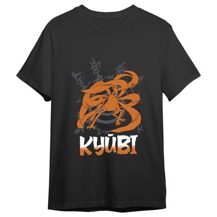 Naruto Camiseta Kyubi Black Talla S