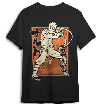 Naruto Shippuden Camiseta Pose Black Talla XL