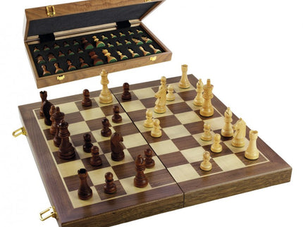 JUEGO DE AJEDREZ DELUXE CON PIEZAS TALLADAS D00507