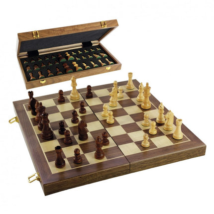 JUEGO DE AJEDREZ DELUXE CON PIEZAS TALLADAS D00507