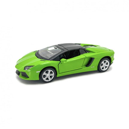 LAMBORGHINI AVENTADOR ROADSTER 1:32 PULLBACK VERDE D00394