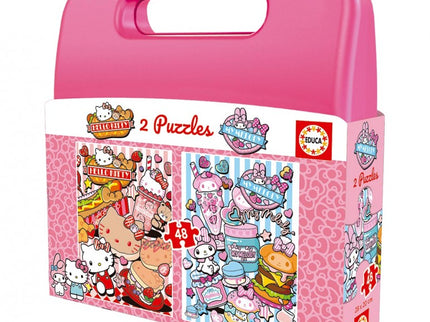 MALETA PUZZLES 2X48 HELLO KITTY 20510 EDUCA