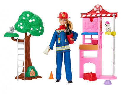 MUÑECA BARBIE BOMBERA CON ESTACIÓN HRG55 MATTEL
