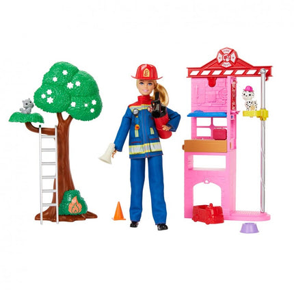 MUÑECA BARBIE BOMBERA CON ESTACIÓN HRG55 MATTEL