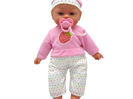 MUÑECA BEBE BLANDA CON SONIDOS Y CHUPETE. 41CM - TACHAN