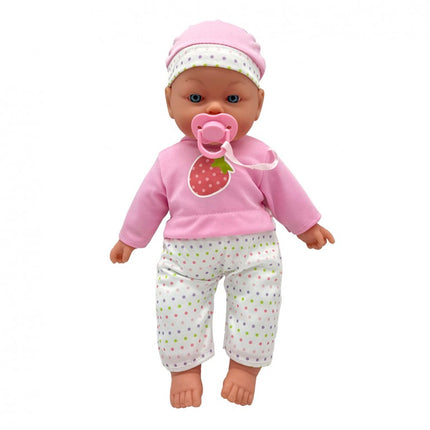 MUÑECA BEBE BLANDA CON SONIDOS Y CHUPETE. 41CM - TACHAN