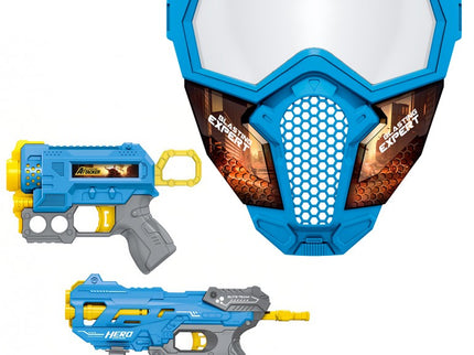 PACK 2 PISTOLAS BLASTER,MASCARA Y 12 DARDOS T01032