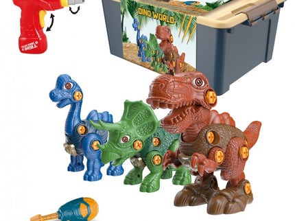 PACK DE 3 DINOSAURIOS CON DESTORNILLADOR MANUAL Y