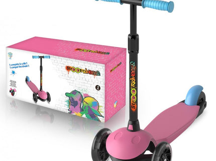 PATINETE DE 3 RUEDAS ROSA CON LUCES LED