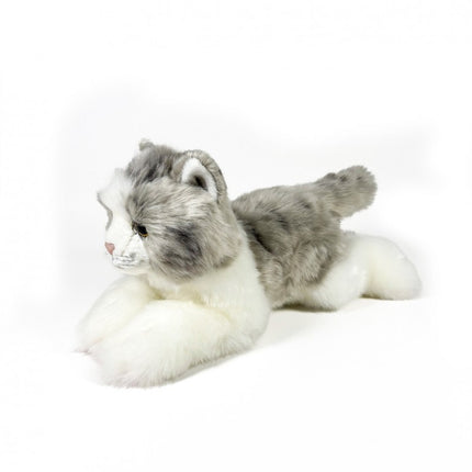 PELUCHE GATO GRIS Y BLANCO TUMBADO 25CM 939D00300 BOCALAN