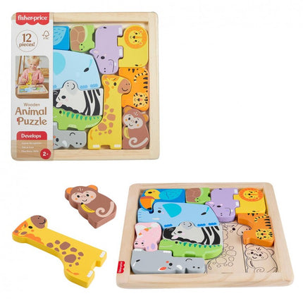 PUZZLE DE MADERA DE ANIMALES JFG10 FISHER PRICE