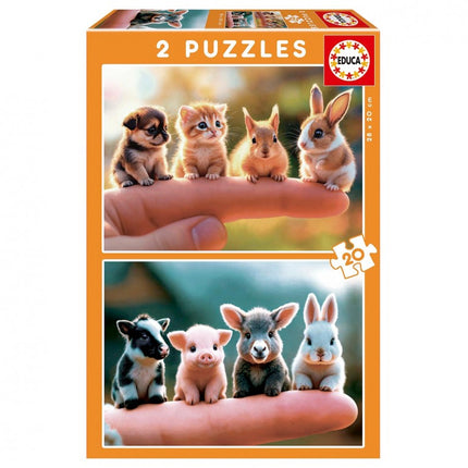 PUZZLES 2X20 BEBÉS ANIMALES 20221 EDUCA
