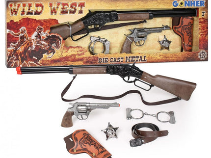 REVOLVER Y RIFLE WILD WEST SET 8 TIROS 498/0 GONHER