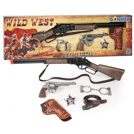 REVOLVER Y RIFLE WILD WEST SET 8 TIROS 498/0 GONHER