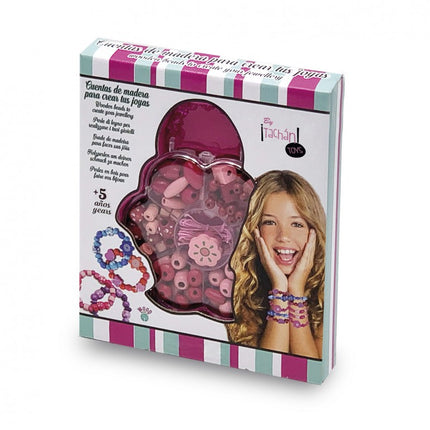 SET DE CUENTAS DE MADERA ROSA PARA HACER PULSERAS