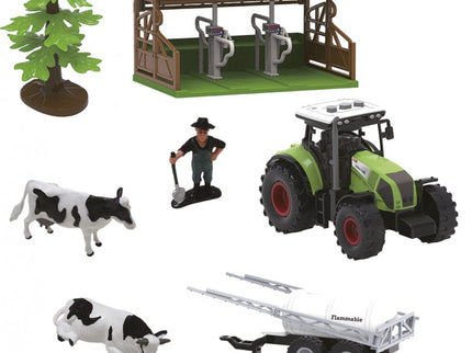 SET GRANJA 7 PZAS CON TRACTOR,VACAS Y FIGURA T01050