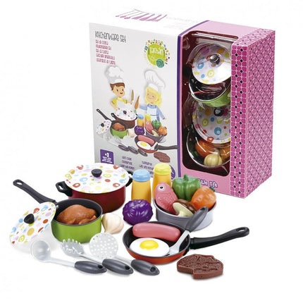 SET MENAJE COCINA METÁLICO COLORES 22 PIEZAS CS007