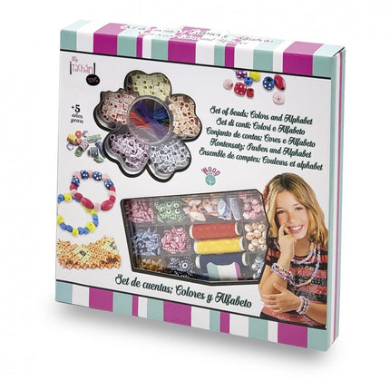 SET PARA HACER PULSERAS DE CUENTAS ALFABETO DE