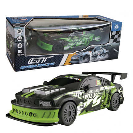 VEHICULO GT-SPEED RACING NEGRO/VERDE 1:24 R/C TACHAN