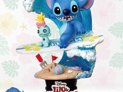 Disney Summer Series Diorama PVC D-Stage Stitch Surf 15 cm