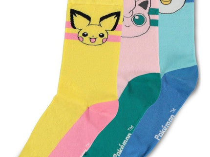 Pokémon Pack de 3 Pares de Calcetines Crew 35-38